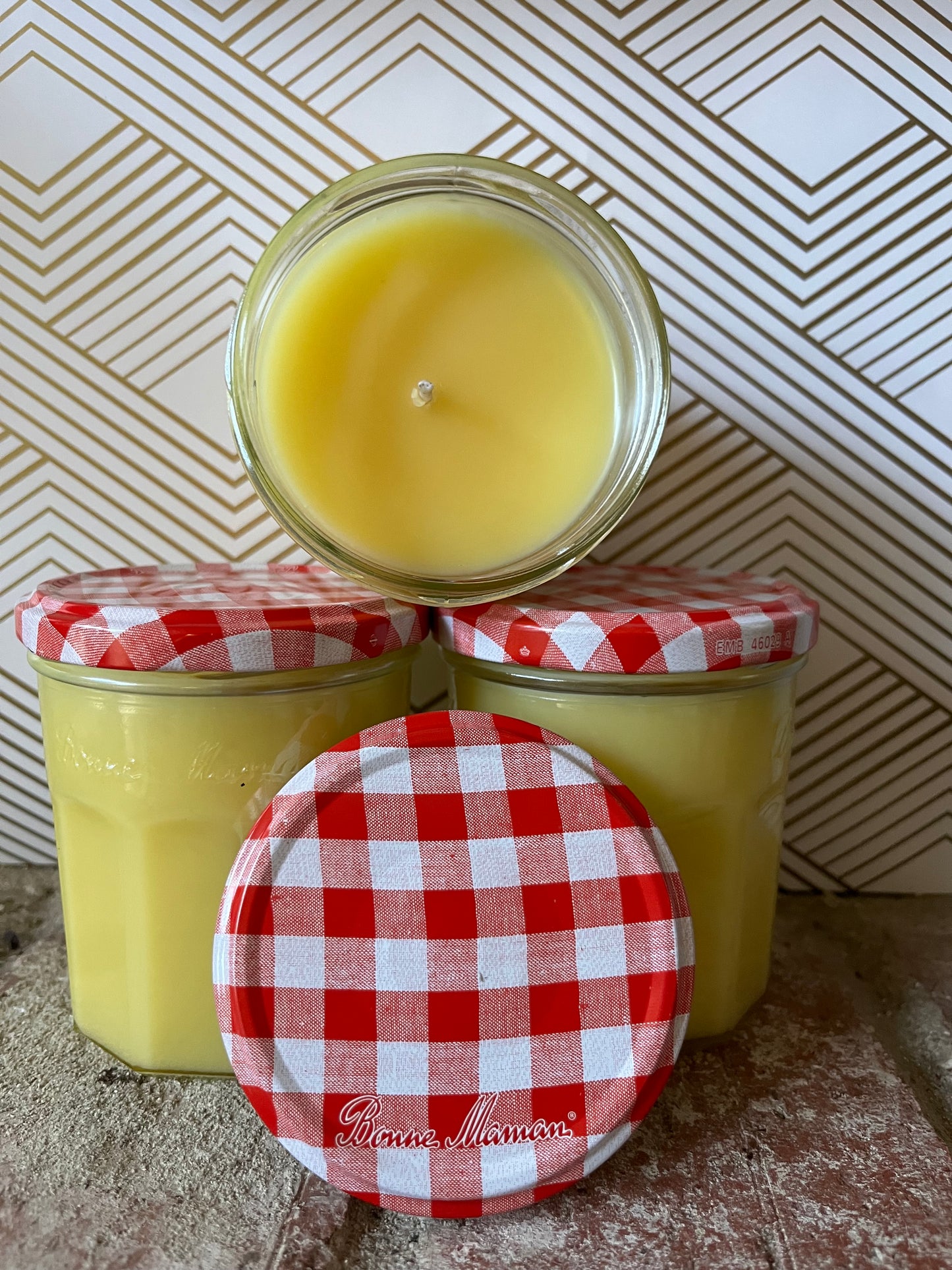 9 oz Upcycled Jam Jar Candle: Lemon Blossom
