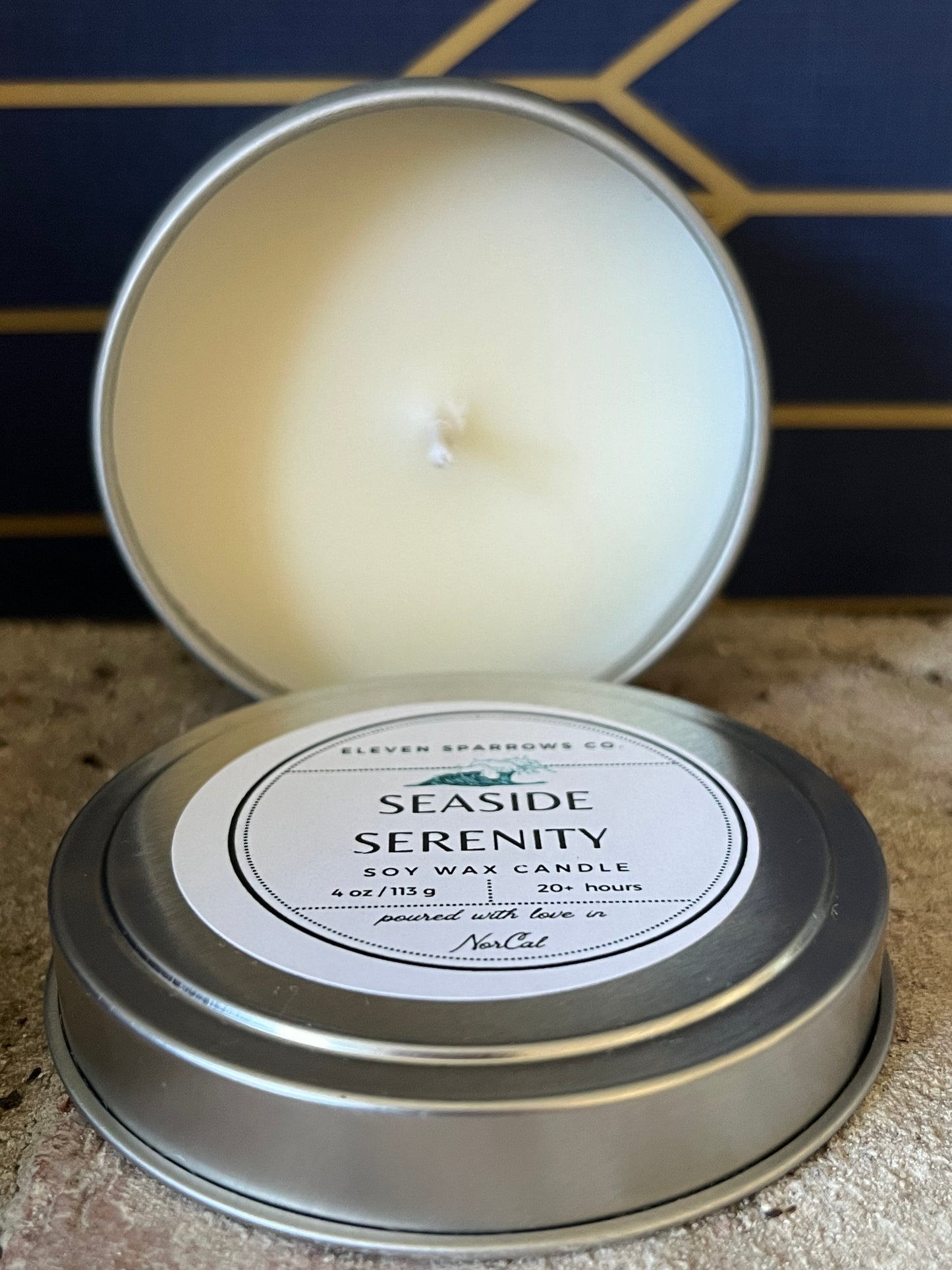 4 oz Travel Tin Candle: Seaside Serenity