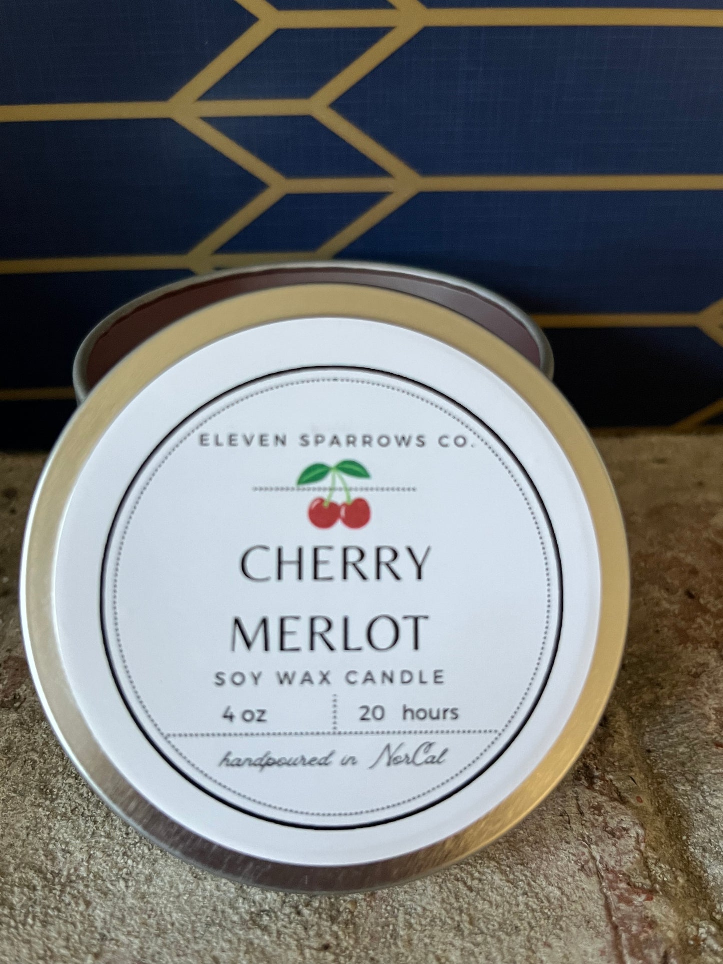 4 oz Travel Tin Candle: Cherry Merlot