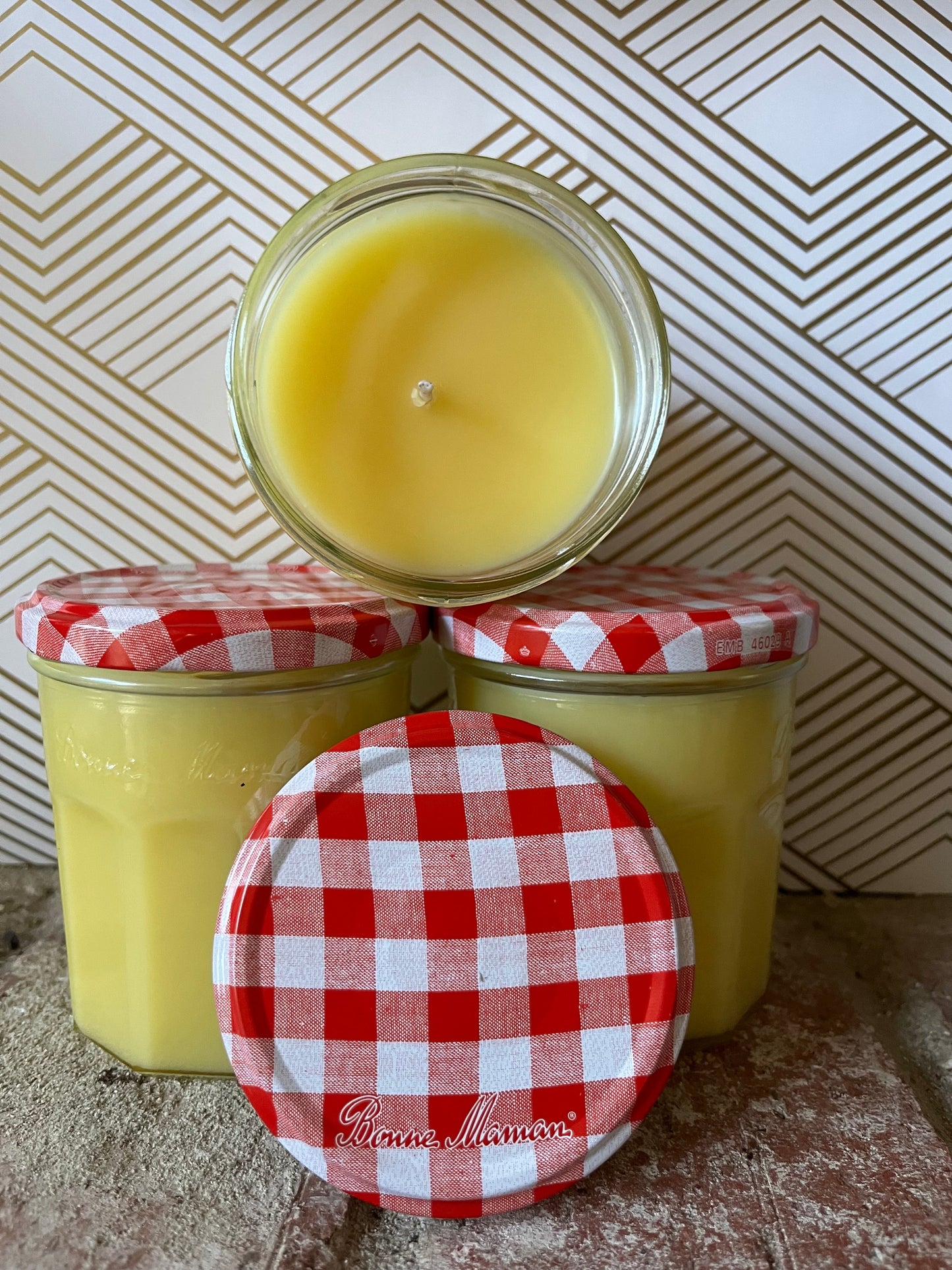 9 oz Upcycled Jam Jar Candle: Lemon Cake