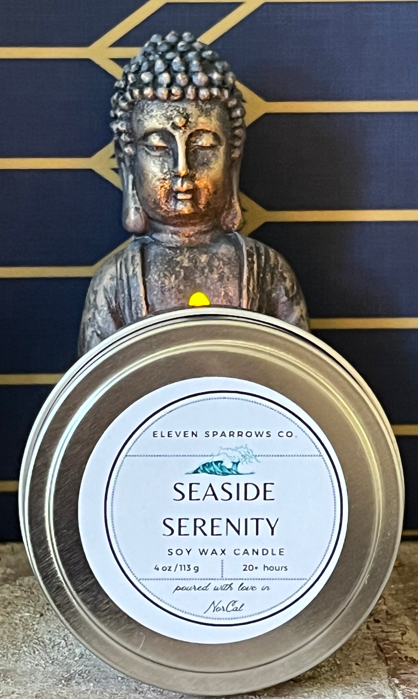 4 oz Travel Tin Candle:  Seaside Serenity