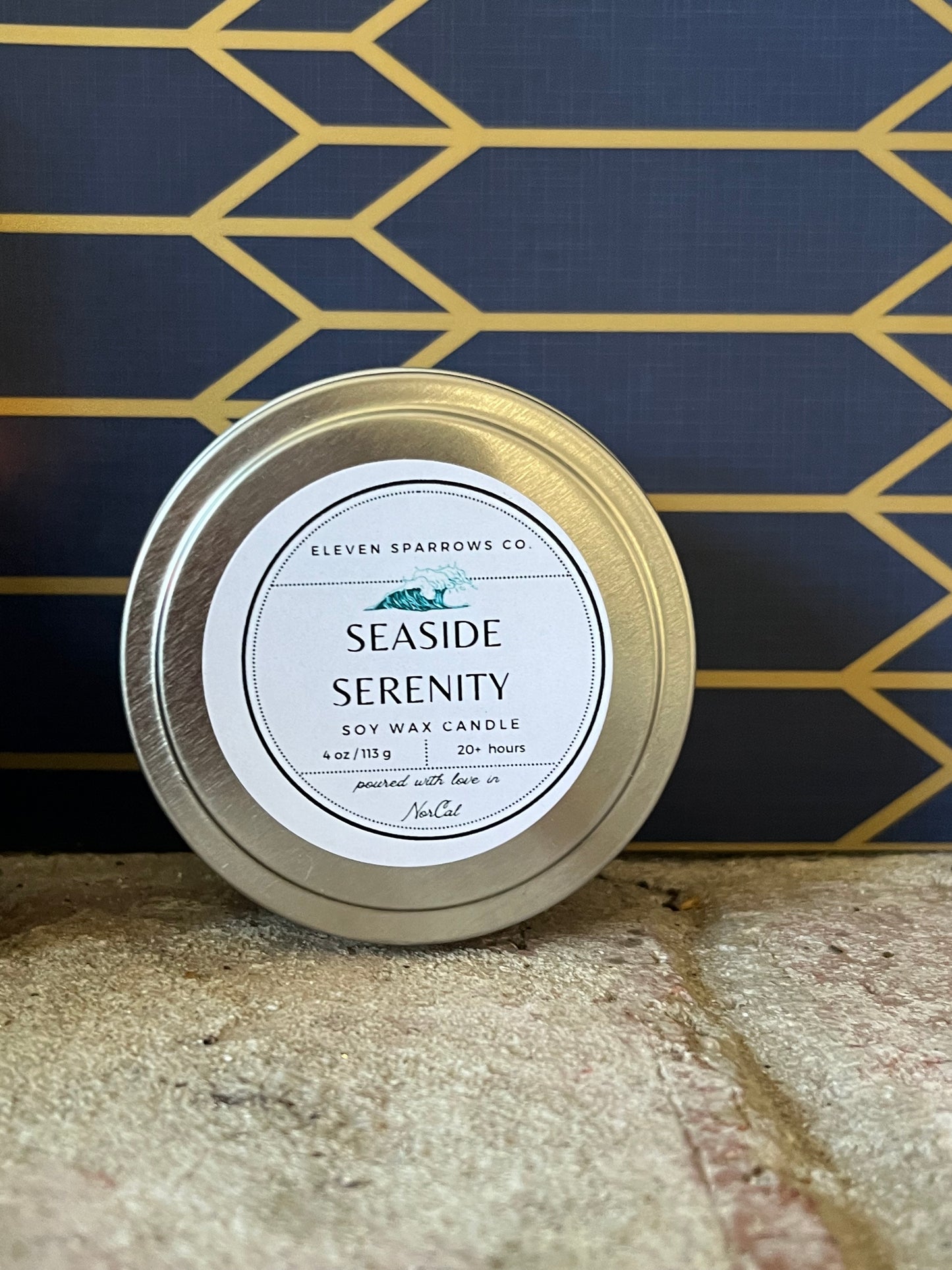 4 oz Travel Tin Candle:  Seaside Serenity